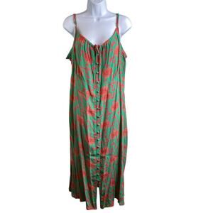 FatFace Women’s Ariel Bali Blooms Midi Dress Size 16 Tropical Resort Beachy Boho